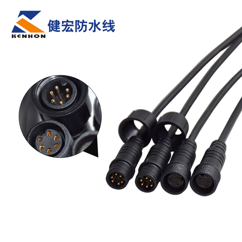 m18 2-6芯 電源線對線防水連接器ip68